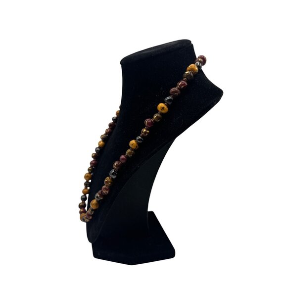 Unbranded Jewel Tone Beaded Necklace Multicolor Ceramic Beads 20 in. - Picture 5 of 10